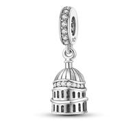 Abalorio de plata de ley 925 de la catedral de San Pablo de Londres, compatible con abalorios Pandora y muchas otras pulseras del Reino Unido., Metal