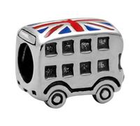 Abalorio de plata de ley 925, diseño de autobús, para pulsera Pandora - Aniversario, 11,5 x 6,8 x 8,1 mm, Plata de ley, No es una piedra preciosa