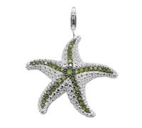 Abalorio de plata de ley 925 maciza con diseño de pez koi, sirena, tortuga, perla de concha de mar, pez dorado, cierre de langosta de circonita cúbica, para pulseras o collares de cadena enlazada