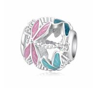 Abalorio de plata de ley 925 para pulsera y collar Pandora, colgante de libélula, regalo de joyería para mujer