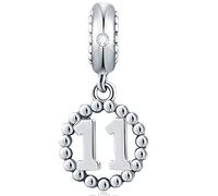 Abalorio de plata de ley 925 para pulseras y collares de Pandora, 16, 17, 18, 19, 20, 21, 22, 24, 25, 26, 30, 32, 33, 35, 37, 40, 49, 50, 88, 99. Para cumpleaños/aniversario. y/Números significativos