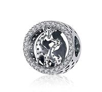 Abalorio de plata de ley con diseño de pájaro para pulseras Pandora (abalorios de jirafa)