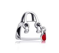 Abalorio de plata de ley para bolso de mano, compatible con pulseras Pandora