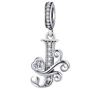 Abalorio de plata de ley S925 con letra compatible con Pandora, pulsera con inicial del alfabeto, joyería de regalo para mujer, 4.8mm-5.0mm, Circonita cúbica