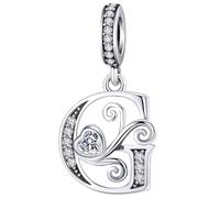 Abalorio de plata de ley S925 con letra compatible con Pandora, pulsera con inicial del alfabeto, joyería de regalo para mujer, 4.8mm-5.0mm, Circonita cúbica