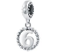 Abalorio de pulsera con números, plata de ley 925, compatible con pulseras Pandora, collar, cadena de serpiente europea, 10/20/30/40/50/60, para cumpleaños, aniversario, Zirconia cúbica, No es una