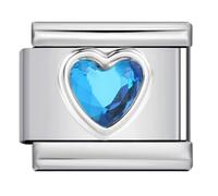 Abalorio de pulsera de acero inoxidable con diseño de corazón de plata italiana de 9 mm compatible con nomination, 0, Metal, No es una piedra preciosa