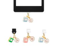 Abalorio de tapón antipolvo para Kindle, 3 piezas de enchufe antipolvo USB C, accesorios Kindle, dijes de teléfono, regalos para hombres, mujeres, amantes de libros, lectores, profesores, estudiantes