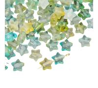 Abalorio decorativo de estrella acrílica con degradado dorado brillante para joyas hechas a mano y decoración de fundas de teléfono, cuentas acrílicas con efecto de purpurina