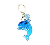 Abalorio decorativo para decoración de bolso, color azul leche | Colgante transparente con purpurina con líquido, adorno para llevar mochila