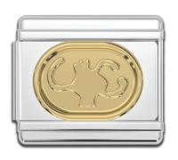 Abalorio italiano del zodiaco, pulsera de astrología dorada de 9 mm, pulseras de astronomía de acero inoxidable, dijes de joyería de nominación modular, S, Acero inoxidable, No es una piedra preciosa