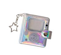 Abalorio para de álbum de fotos, carpeta de tarjetas retro, 7,4 x 6,5 x 1,9 cm, soporte de memoria para llavero, mini álbum portátil, recuerdo de doble cara, para momentos familiares de