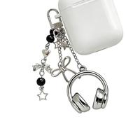 Abalorio para de auriculares, llavero con musical, accesorio para bolso, mochila, cartera, hombres, mujeres, adolescentes, niñas, amigos, llaves de coche, de regalo elegante música