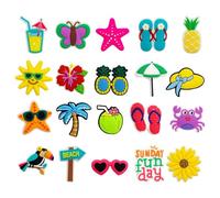 Abalorio para de playa - 20 piezas elegantes para bolsas | Bolsas de playa de goma | Decoración desmontable de PVC adecuado para viajes de verano, en la piscina, regalos de vacaciones