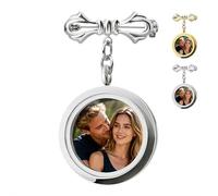 Abalorio personalizado para ramo de boda, medallón redondo de cristal, marco de fotos conmemorativo, hecho a mano, kit de fabricación de broches para recuerdos de boda, amigo, regalo de graduación de