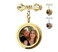 Abalorio personalizado para ramo de boda, medallón redondo de cristal, marco de fotos conmemorativo, hecho a mano, kit de fabricación de broches para recuerdos de boda, amigo, regalo de graduación de