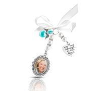 Abalorio Ramo de Novia Plata Boda Encaje Nupcial Fotos Personalizadas Oval Marco de Glamour Ramo Conmemorativo de Novia Siempre Estarás en Mi Corazón