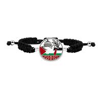 Abalorio Redondo de la Mezquita de la Bandera de Palestina, cordón de Nailon Negro Ajustable Tejido, joyería de fe solidaria de Oriente Medio YA6014-YA6016