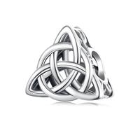 Abalorio triangular de plata de ley 925 con nudo de Kate para pulsera Pandora para mujer, talla única, Plata de ley, Circonita cúbica