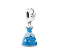 Abalorio Vestido de la Princesa de Disney para Pulseras PANDORA Collar Pulsera Europea Charm para Mujer Niña (CENICIENTA)