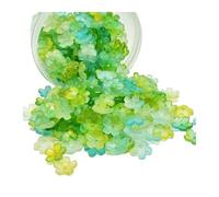 Abalorios acrílicos cilíndricos, Tapas de cuentas flores acrílicas y espaciadoras Multicolor 500/1000 piezas for joyería DIY(Green,500pcs)