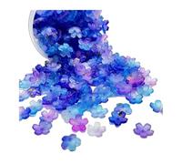 Abalorios acrílicos cilíndricos, Tapas de cuentas flores acrílicas y espaciadoras Multicolor 500/1000 piezas for joyería DIY(Blue purple,1000pcs)