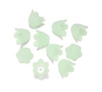 Abalorios acrílicos cilíndricos, Tapas de cuentas flores esmeriladas acrílicas, paquete 1000, 8,5x11mm, multicolor for joyería DIY(Green)