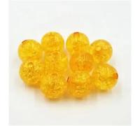 Abalorios acrílicos, Cuentas acrílicas redondas agrietadas multicolor de 8 a 20 mm for hacer collares gruesos(Golden,14mm 300pcs per bag)