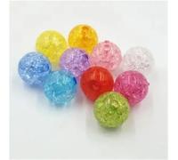 Abalorios acrílicos, Cuentas acrílicas redondas agrietadas multicolor de 8 a 20 mm for hacer collares gruesos(Mixed,8mm 1500pcs per bag)