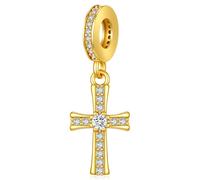 Abalorios Charms Cruz Colgante para Mujer, Abalorios de Plata de Ley 925 para Pandora, Compatible con Europeo Pulsera Collar, Charms de Para Mujer Niña