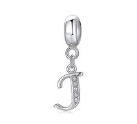 Abalorios Charms de Letra para Mujer Niña，925 Charms Cadena de 26 Alfabeto ，Circonita cúbica ，de cristal transparente compatible con pulseras Pandora（joyero）