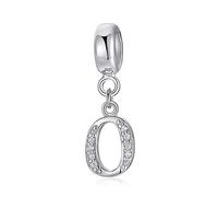 Abalorios Charms de Letra para Mujer Niña，925 Charms Cadena de 26 Alfabeto ，Circonita cúbica ，de cristal transparente compatible con pulseras Pandora（joyero）