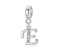 Abalorios Charms de Letra para Mujer Niña，925 Charms Cadena de 26 Alfabeto ，Circonita cúbica ，de cristal transparente compatible con pulseras Pandora（joyero）