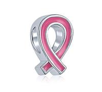 Abalorios De Esperanza Con Esmalte Rosa Radiante Para Supervivientes De Cáncer De Mama - Plata De Ley 925 Auténtica - Compatible Con Pulseras Europeas - Joyería De Inspiración Para Mujeres