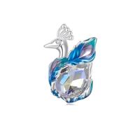 Abalorios de pavo real decorados con vidrieras de animales para pulseras Pandora, regalo para mujeres, cumpleaños, día de San Valentín, Plata de ley