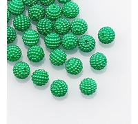 Abalorios de perlas acrílicas sueltos, Cuentas acrílicas redondas de 10 mm multicolor, paquete 50/100 for hacer joyas, pulseras y collares(Green,50Pcs)