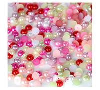 Abalorios de perlas acrílicas sueltos, Paquete de 500 cuentas perla plana imitación acrílica semicirculares, multicolor, 5 mm, for manualidades joyería DIY(Mixed)