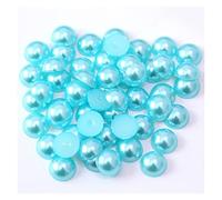 Abalorios de perlas acrílicas sueltos, Paquete de 500 cuentas perla plana imitación acrílica semicirculares, multicolor, 5 mm, for manualidades joyería DIY(Lake Blue)