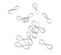 Abalorios de plata antigua para joyería, manualidades, manualidades, manualidades, abalorios, 165R04, conector infinito en forma de 8, Metal, No es una piedra preciosa