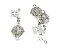 Abalorios de plata antigua para joyería, manualidades, manualidades, manualidades, cuentas H1KH7Y CSSML NDSML, cruz, Metal, No es una piedra preciosa