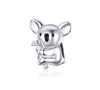 Abalorios de plata de ley 925 con diseño de koala, colección Animal Zoo de metal, compatible con pulseras y collares Pandora