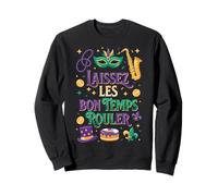Abalorios Laissez Les Bon Temps Rouler Mardi Gras con Forma de Flor de lis Sudadera