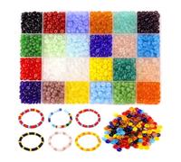 Abalorios para Hacer Pulseras Cuentas de Vidrio Cuentas de Abalorios 6x3mm | Cristal para Pulseras Bolitas Pulsera Kit de Pulseras Bolas para DIY Pulseras Collares Bisutería Adulto Niñas 1440Pcs