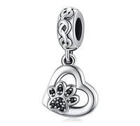 Abalorios Pata Plata de Ley 925 Charms Perro Pata de Gato Pandora Compatible con Pulsera Collar Para Mujer Niña