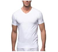 Abanderado Camiseta de Manga Corta Clásico Algodón 100%,Cuello Pico para Camisa,Hombre x1, Blanco, S-44