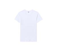 Abanderado Camiseta de manga corta y cuello redondo Algodón de invierno para Niño x1, Blanco, 16 años