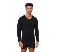 Abanderado Camiseta de Manga Larga Cuello Pico con tecnología termorreguladora Regul'activ Hombre x1, Negro, L
