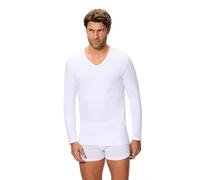 Abanderado Camiseta de Manga Larga Cuello Pico con tecnología termorreguladora Regul'activ Hombre x1, Blanco, M