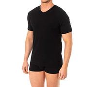 Camiseta hombre manga corta y cuello pico algodón X-TEMP Abanderado - L / Negro