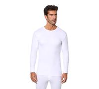 Abanderado Camiseta térmica de manga larga y cuello redondo Algodón de invierno Hombre x1, Blanco, M